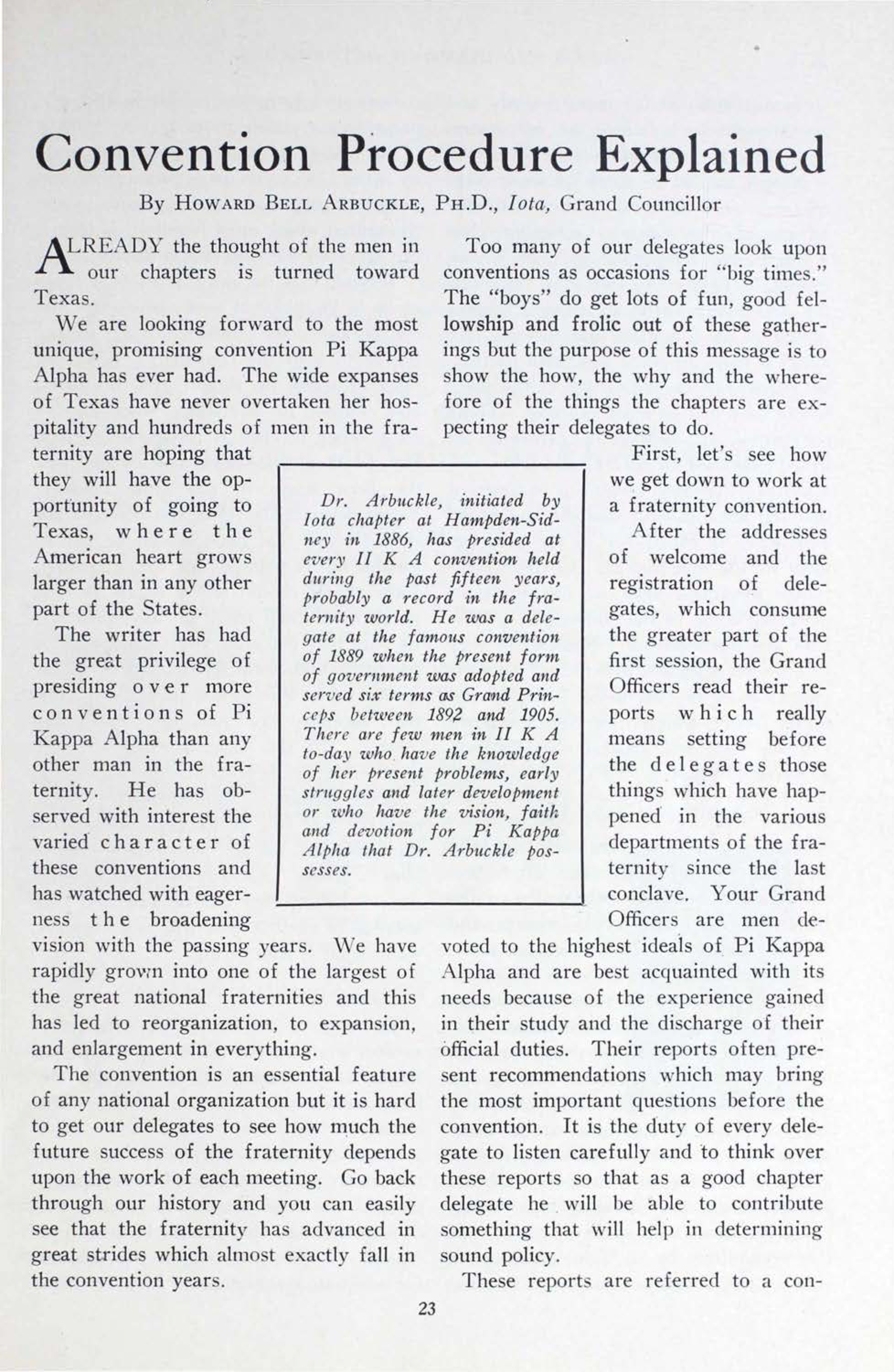 Convention Procedure Explained